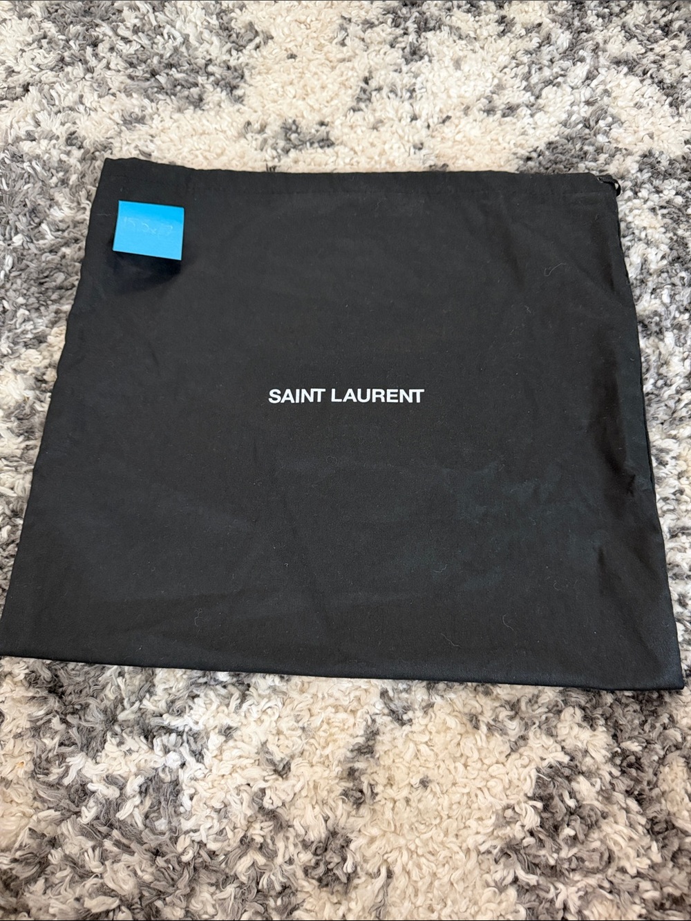 Saint Laurent Black Dust Bag with White Logo